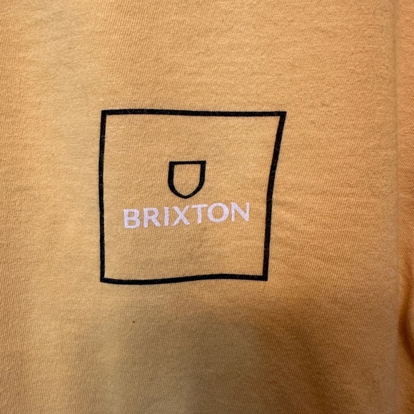 BRIXTON Men's Size Small T-Shirt Alpha Block Weller Yellow Color - Picture 2 of 7